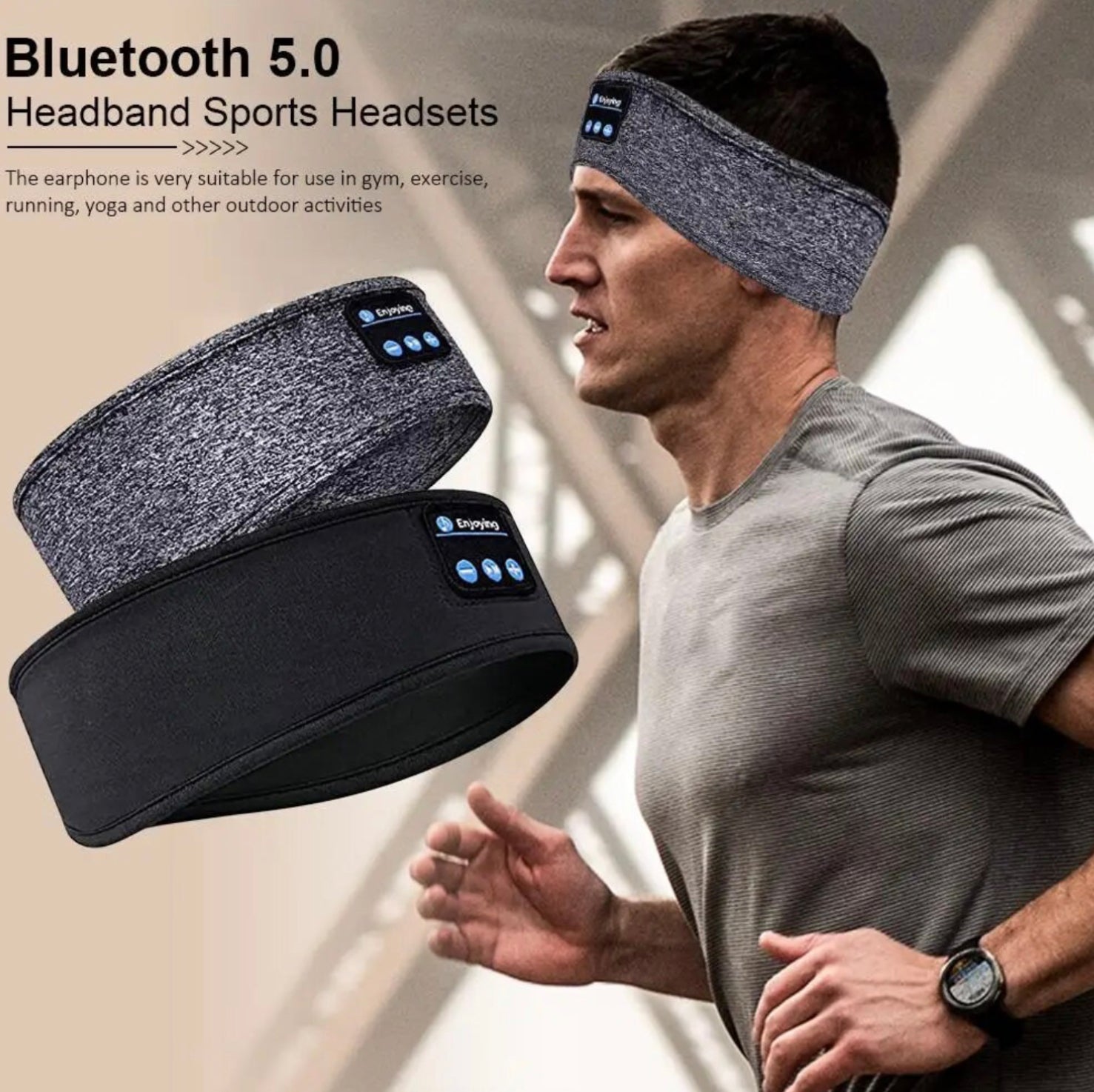 Bandeau écouteurs sans Fil Bluetooth pour dormir faire du sport